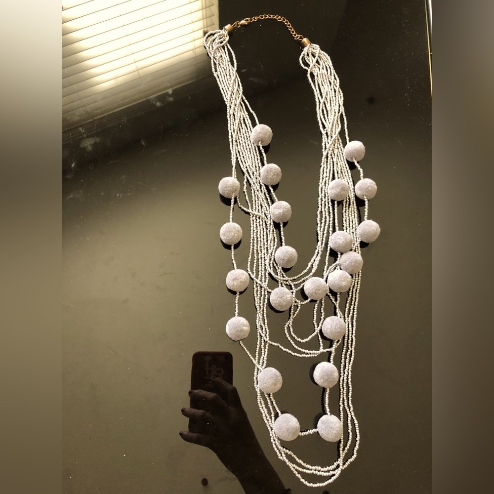Brand New: wool cotton necklace, handmade.